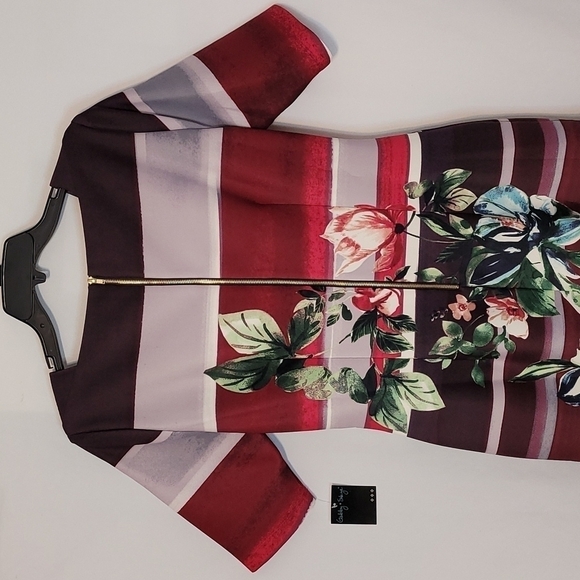 𝅺Gaby Skye Women's Scuba Floral Dress - Picture 15 of 15